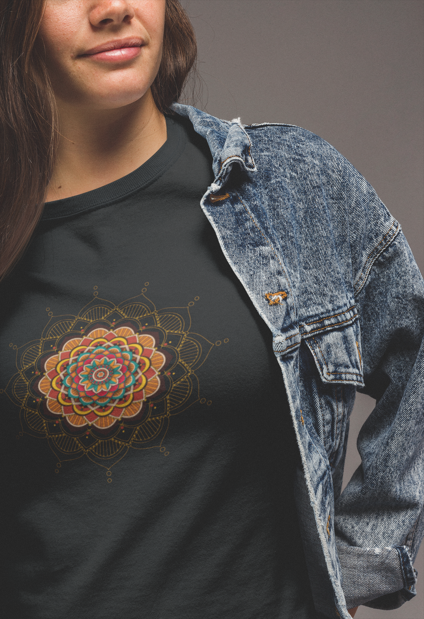 Black Mystic Mandala Cotton Tee ππΊ β Embrace Your Inner Calm
