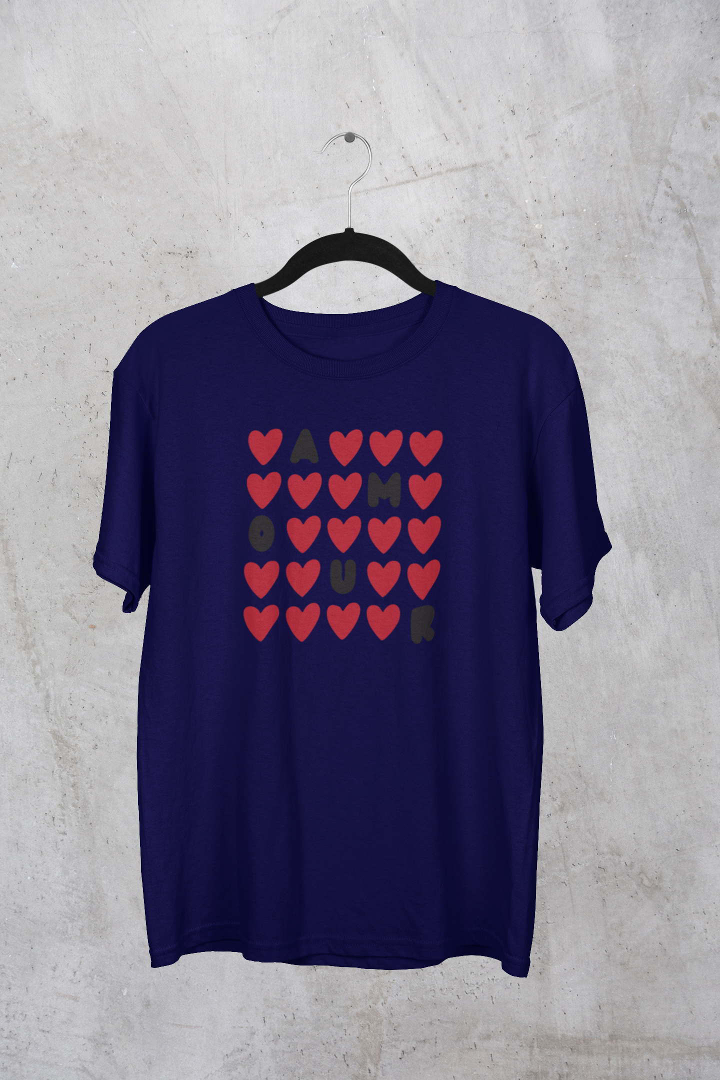 "Amour in Hearts" Love Graphic T-Shirt – Spread the Vibes