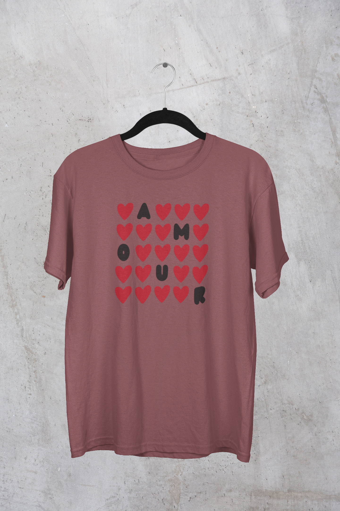 "Amour in Hearts" Love Graphic T-Shirt – Spread the Vibes