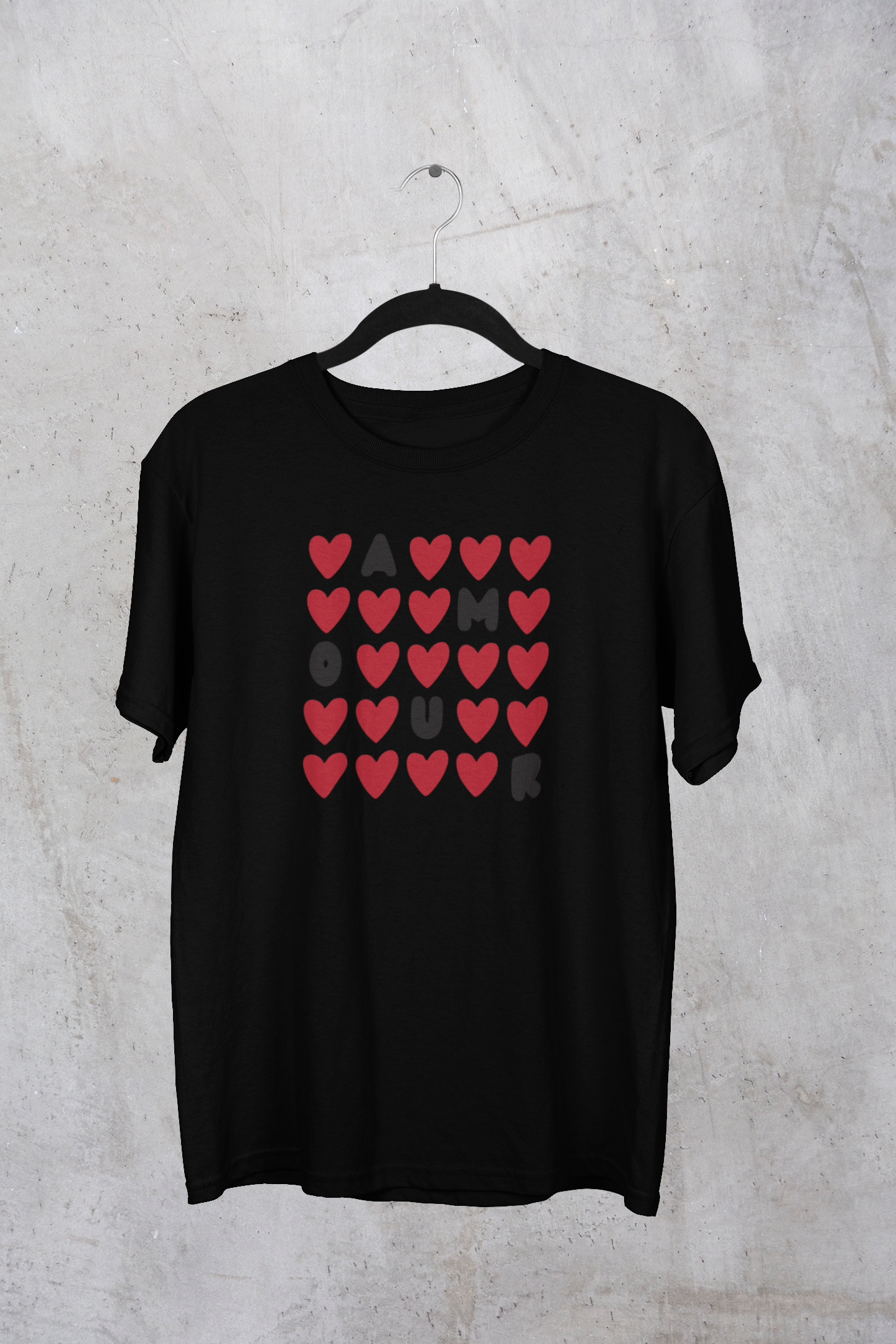 "Amour in Hearts" Love Graphic T-Shirt – Spread the Vibes