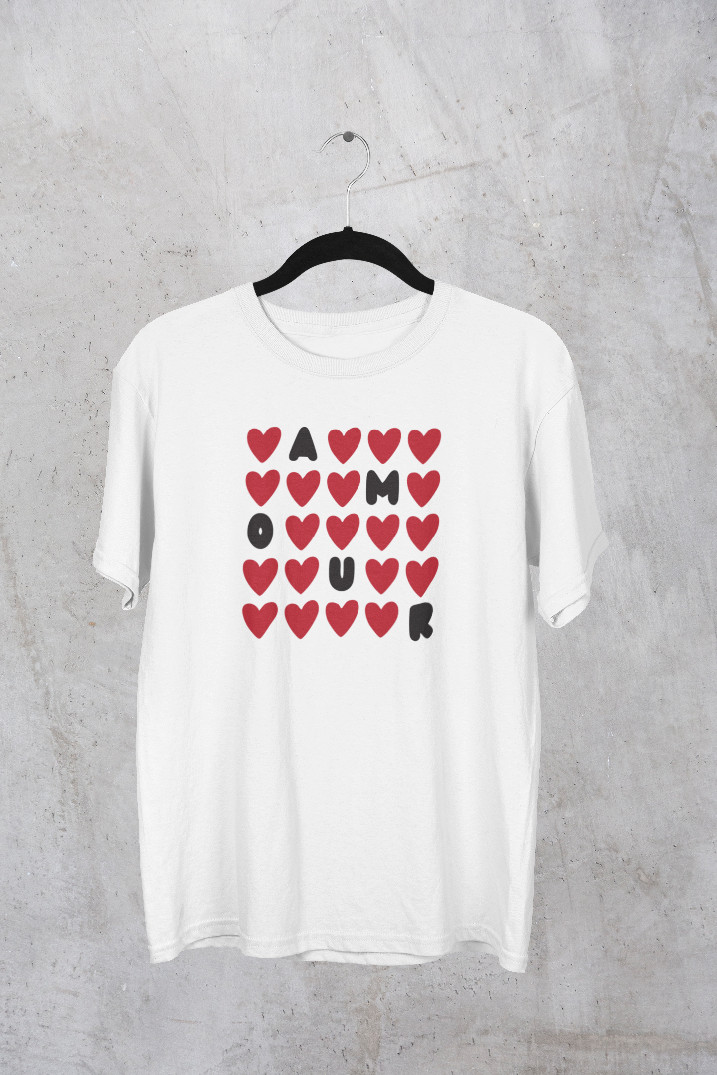 "Amour in Hearts" Love Graphic T-Shirt – Spread the Vibes