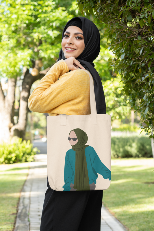 Urban Modesty Minimalist Hijabi Tote Bag - Blue