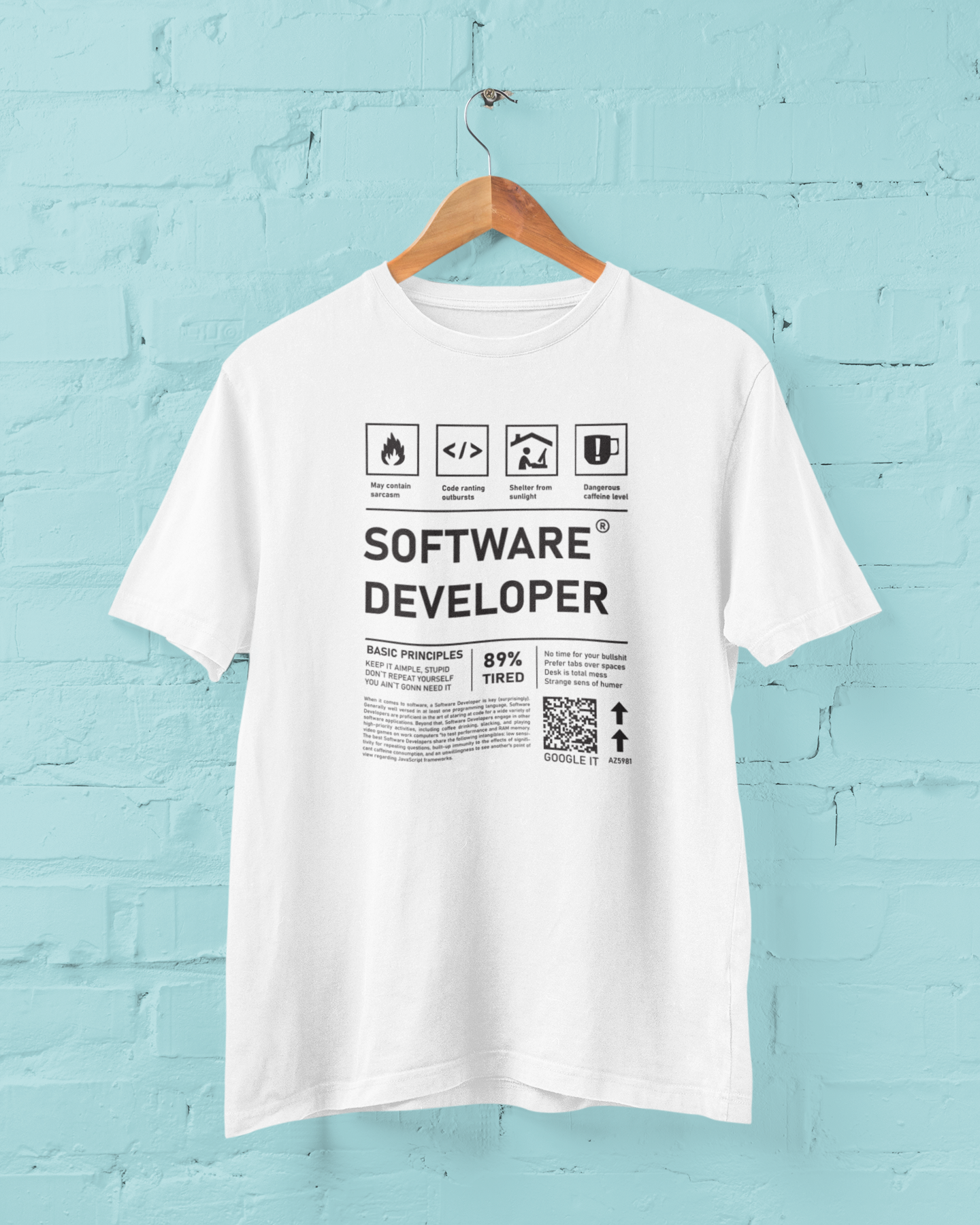 "Software Developer Nutrition Facts" Funny Geek T-Shirt – Code Life Edition