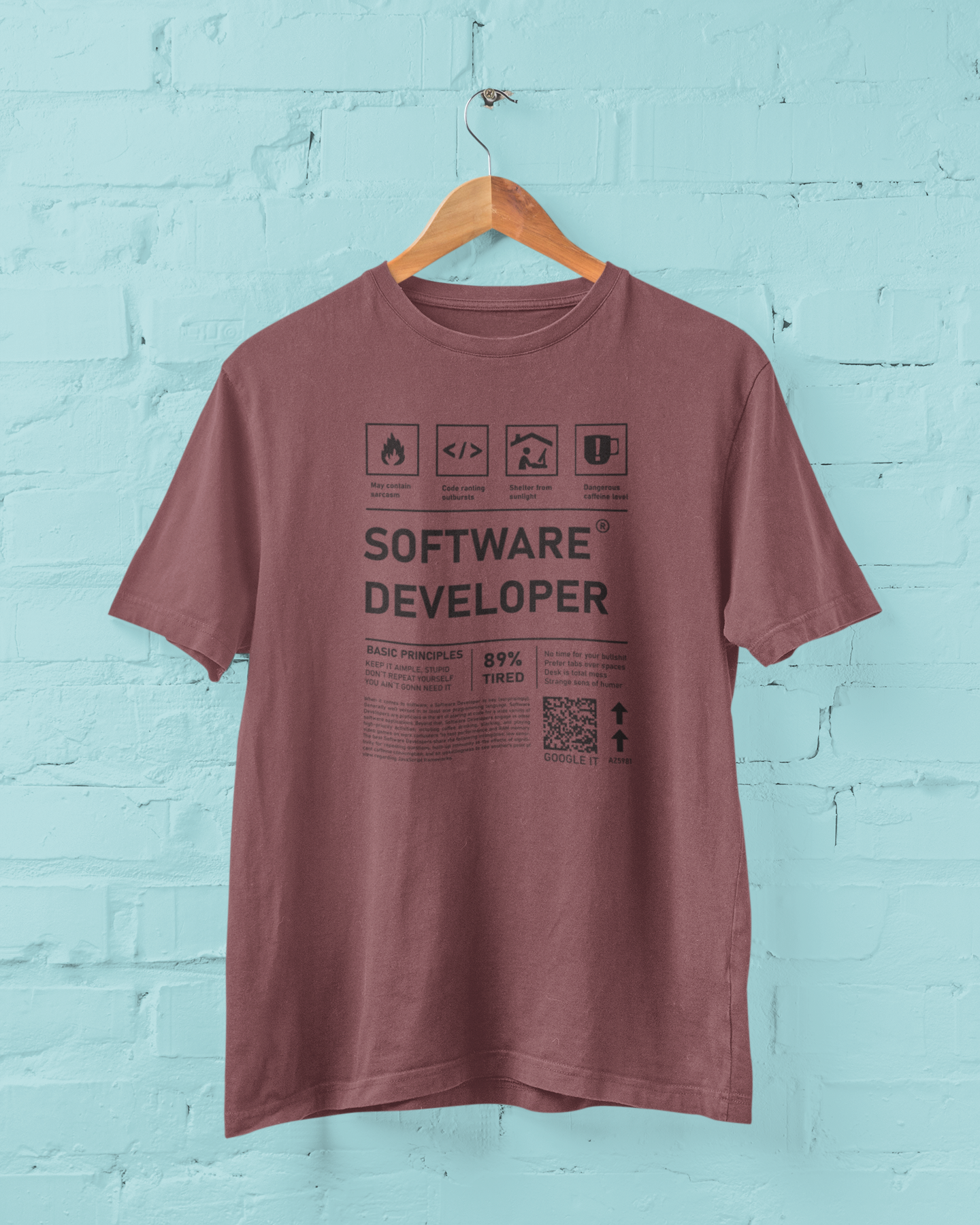 "Software Developer Nutrition Facts" Funny Geek T-Shirt – Code Life Edition