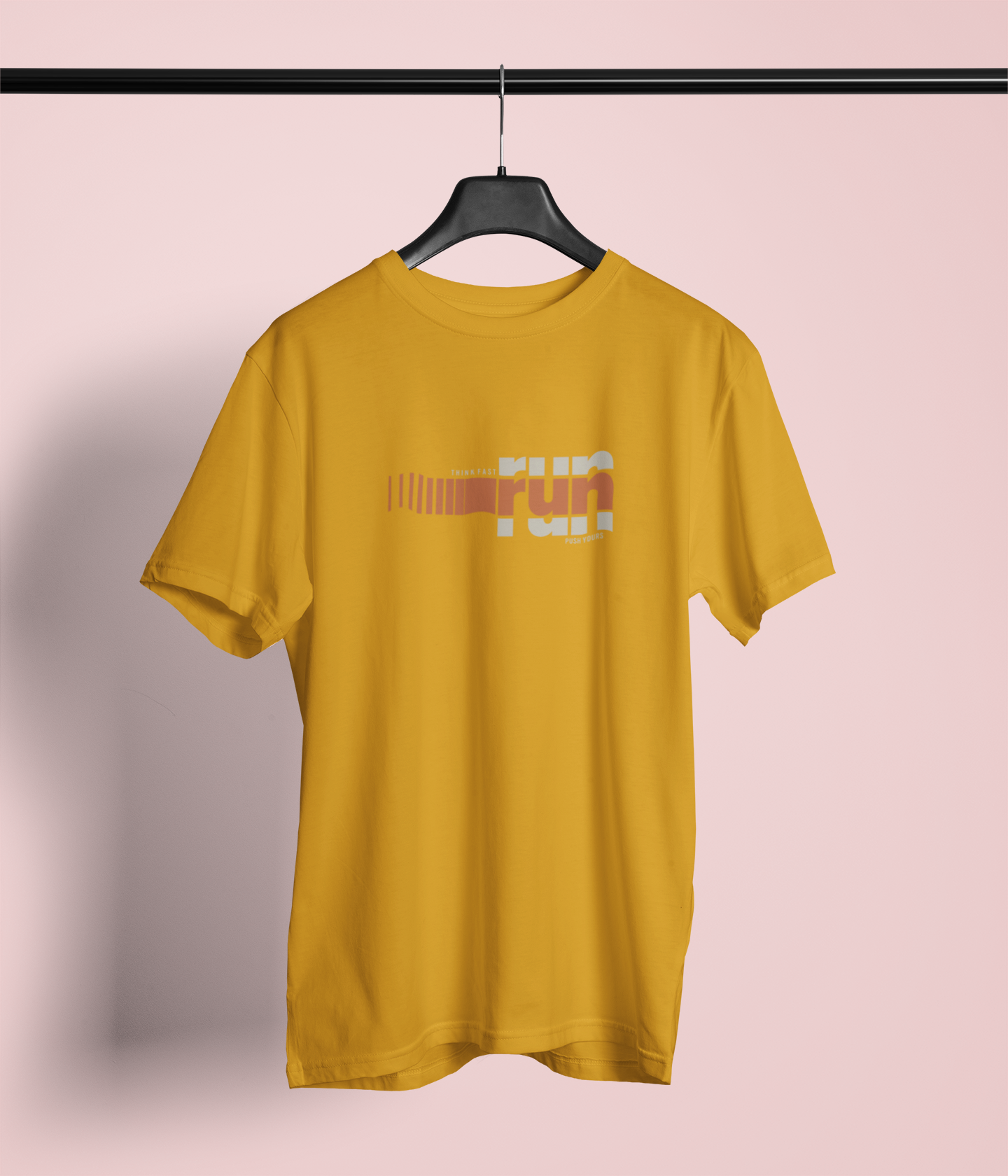 "Think Fast, Run Faster" Athletic Graphic T-Shirt