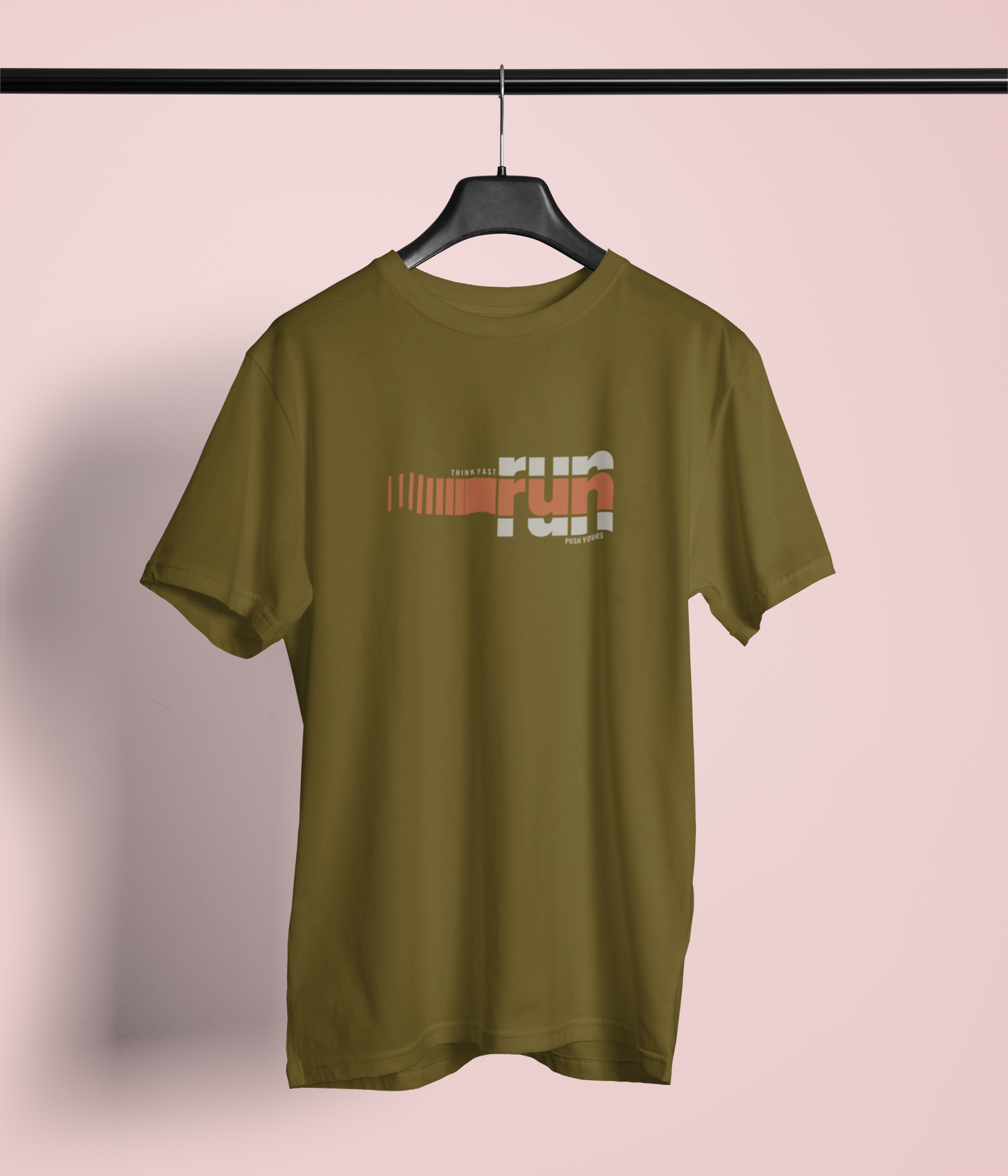 "Think Fast, Run Faster" Athletic Graphic T-Shirt
