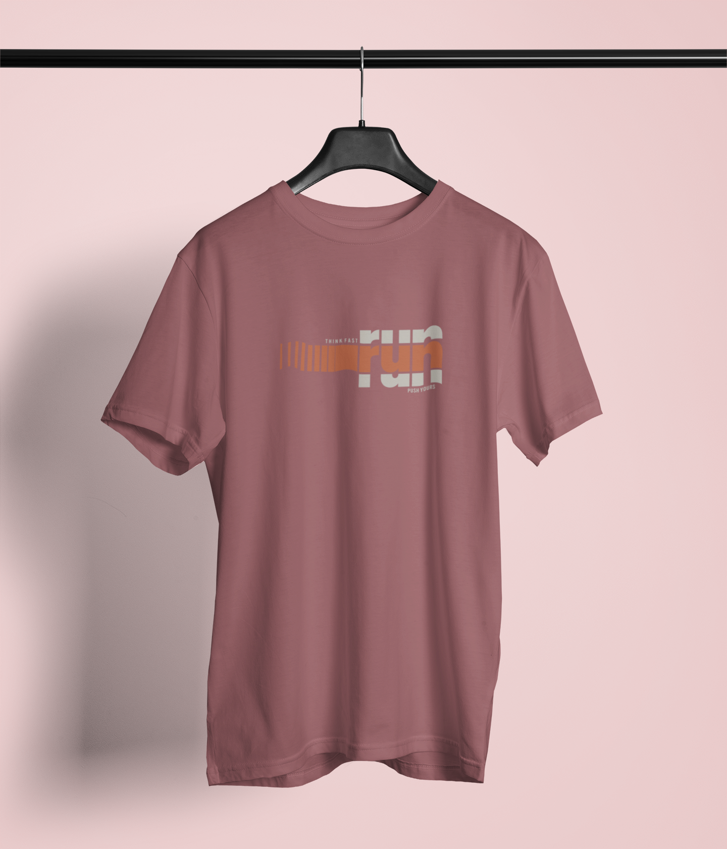 "Think Fast, Run Faster" Athletic Graphic T-Shirt