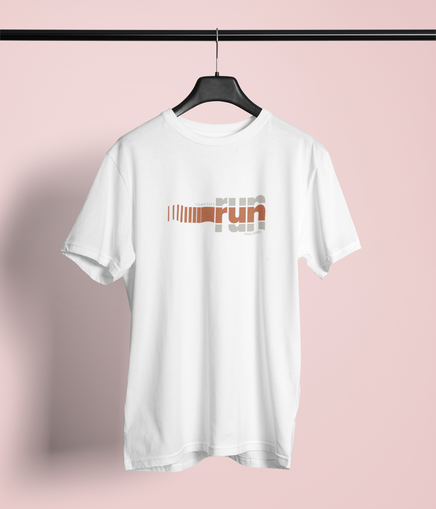 "Think Fast, Run Faster" Athletic Graphic T-Shirt