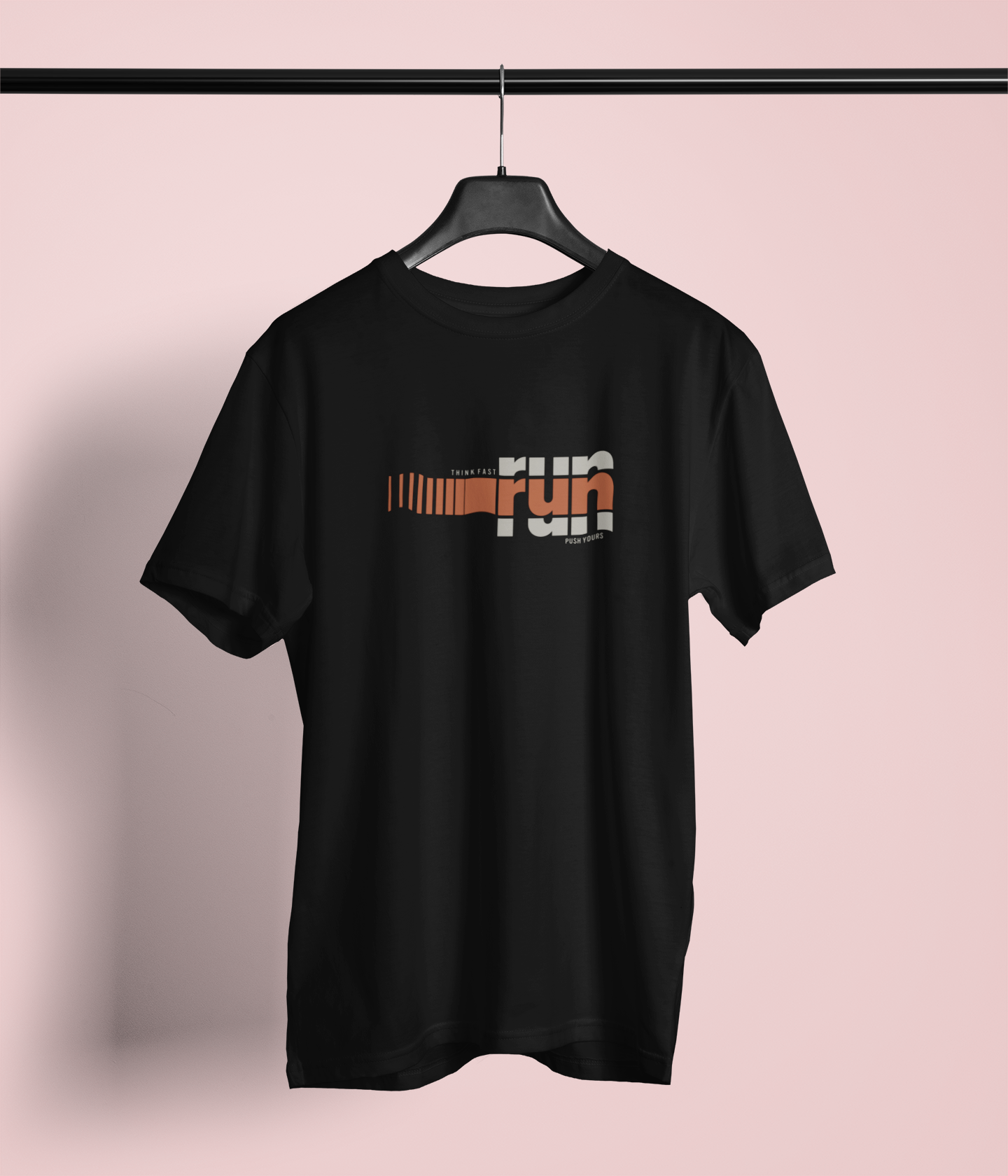 "Think Fast, Run Faster" Athletic Graphic T-Shirt