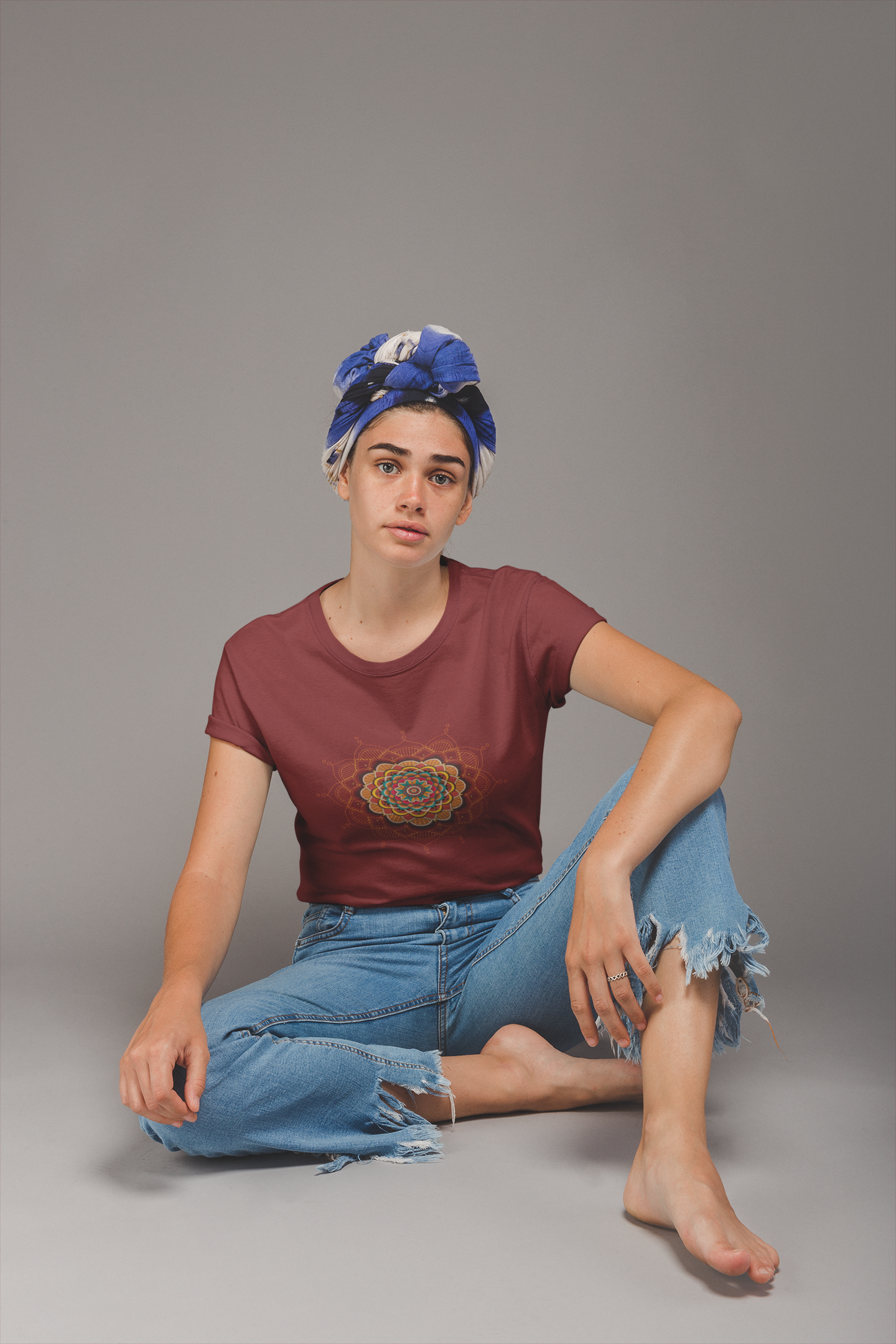 Black Mystic Mandala Cotton Tee ππΊ β Embrace Your Inner Calm