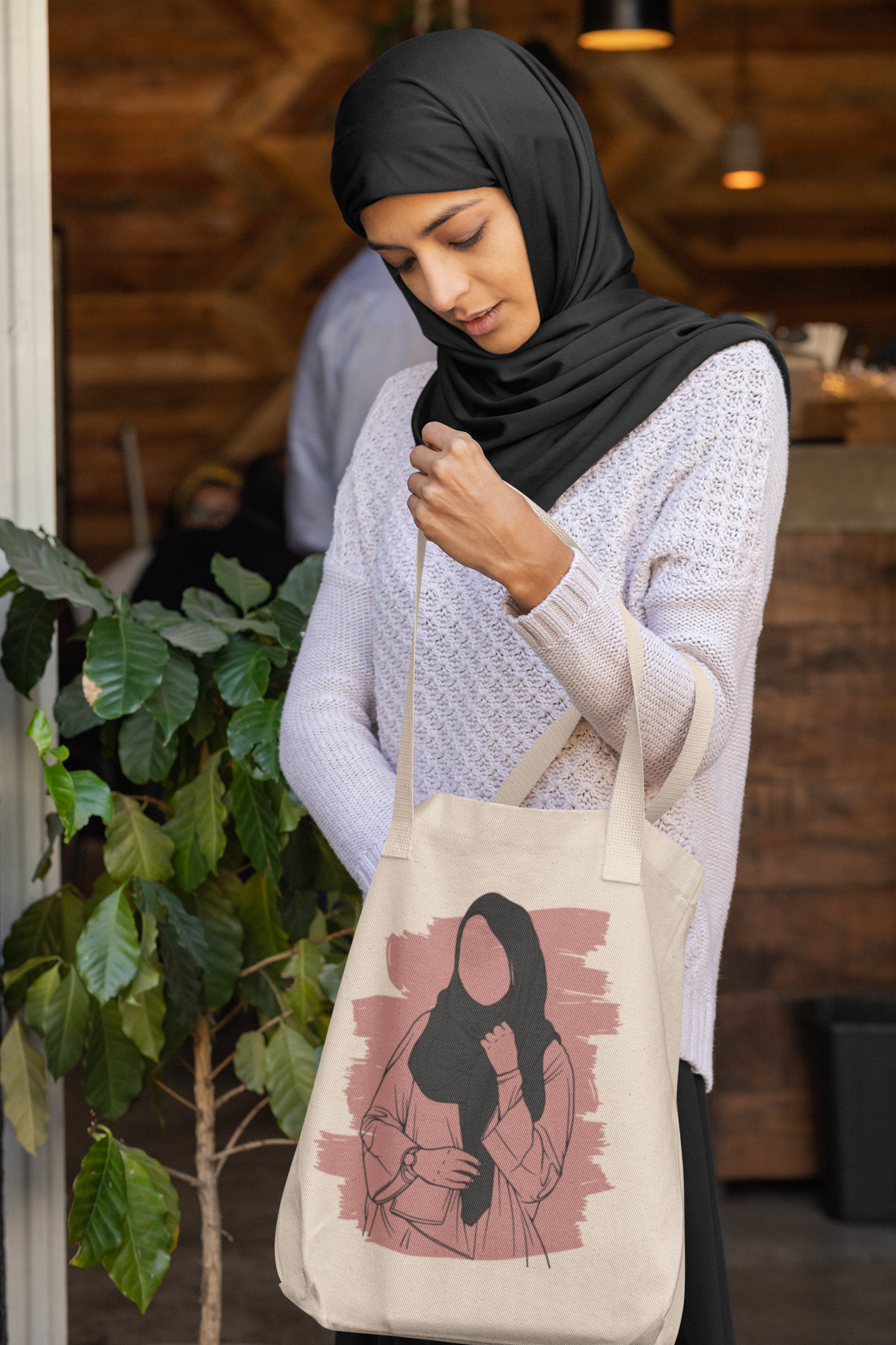 Urban Modesty Minimalist Hijabi Tote Bag - Pink