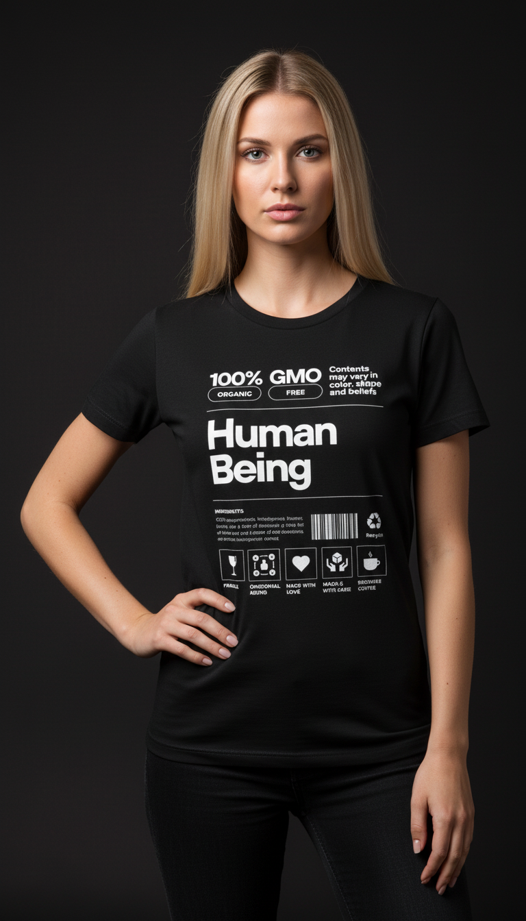 Human Being Cotton T-Shirt for Women | Statement Graphic Tee
