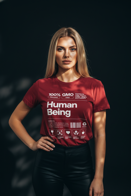 Human Being Cotton T-Shirt for Women | Statement Graphic Tee