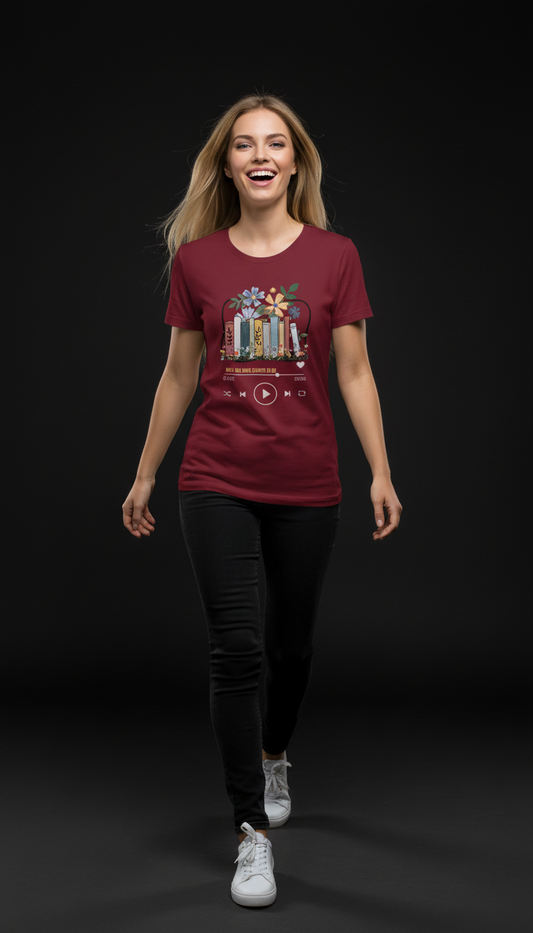 Book Lover Cotton T-Shirt for Women | Reading Graphic Tee