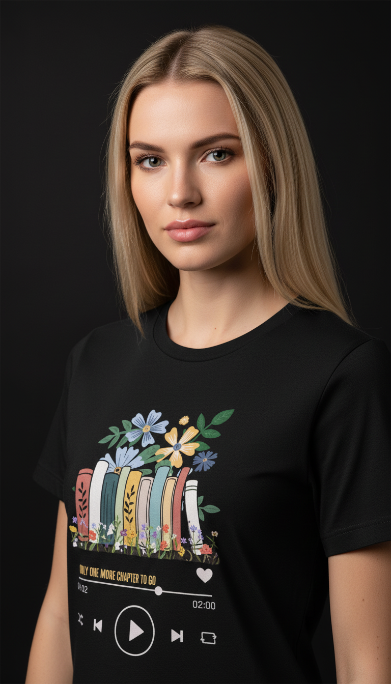 Book Lover Cotton T-Shirt for Women | Reading Graphic Tee