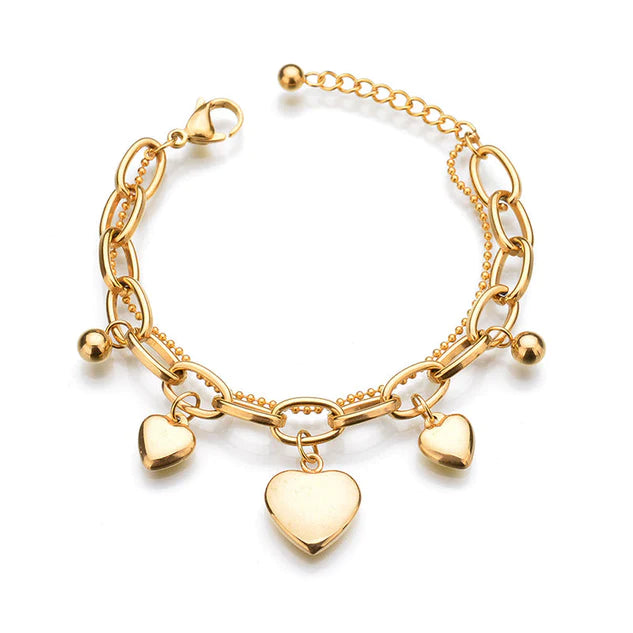 Stainless Steel Pendant Bracelet | Gold