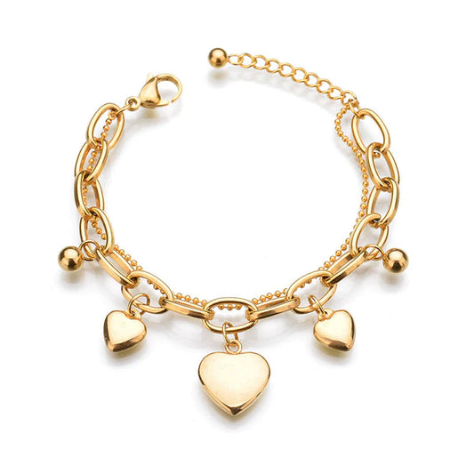 Stainless Steel Pendant Bracelet | Gold