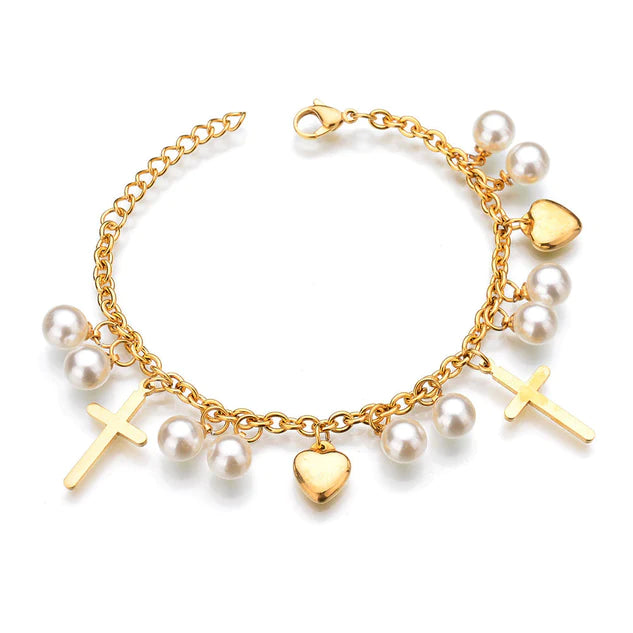 Stainless Steel Pendant Bracelet | Gold