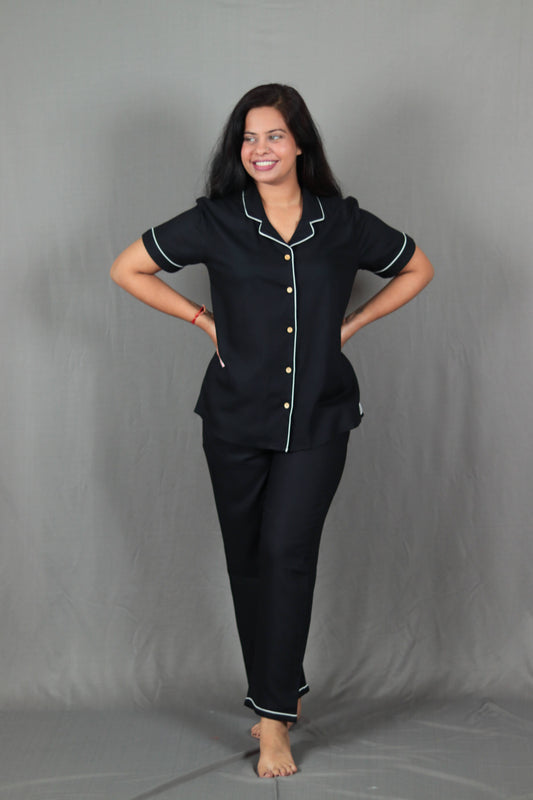 Black Long PJ Set