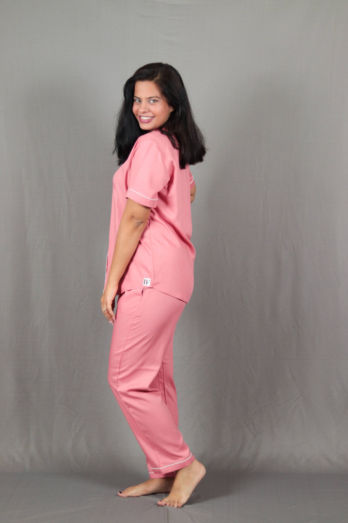 Salmon Pink Long PJ Set