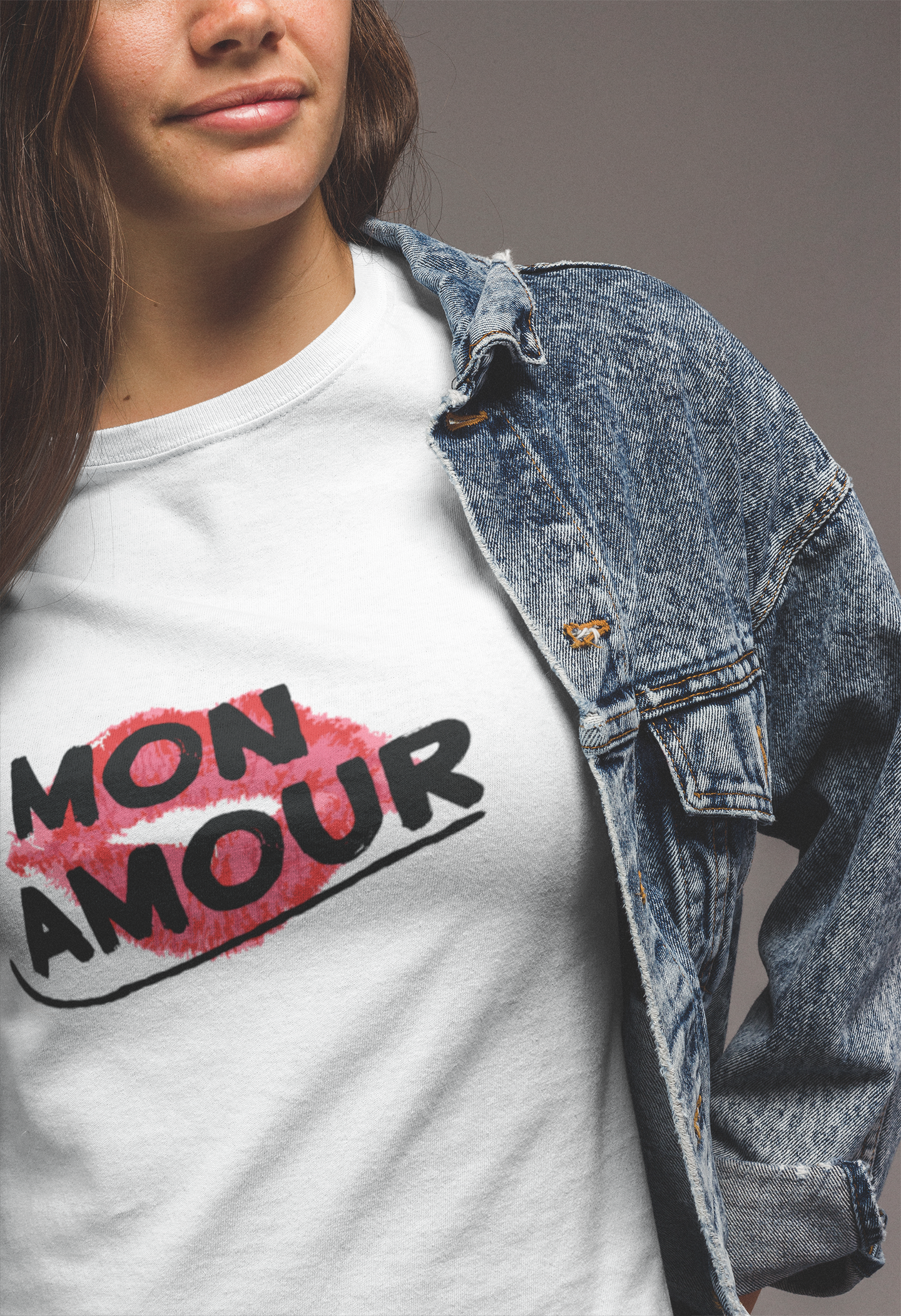 "MON AMOUR" French Kiss Mustered Yellow Tee 💋 – For the Romantic Rebel
