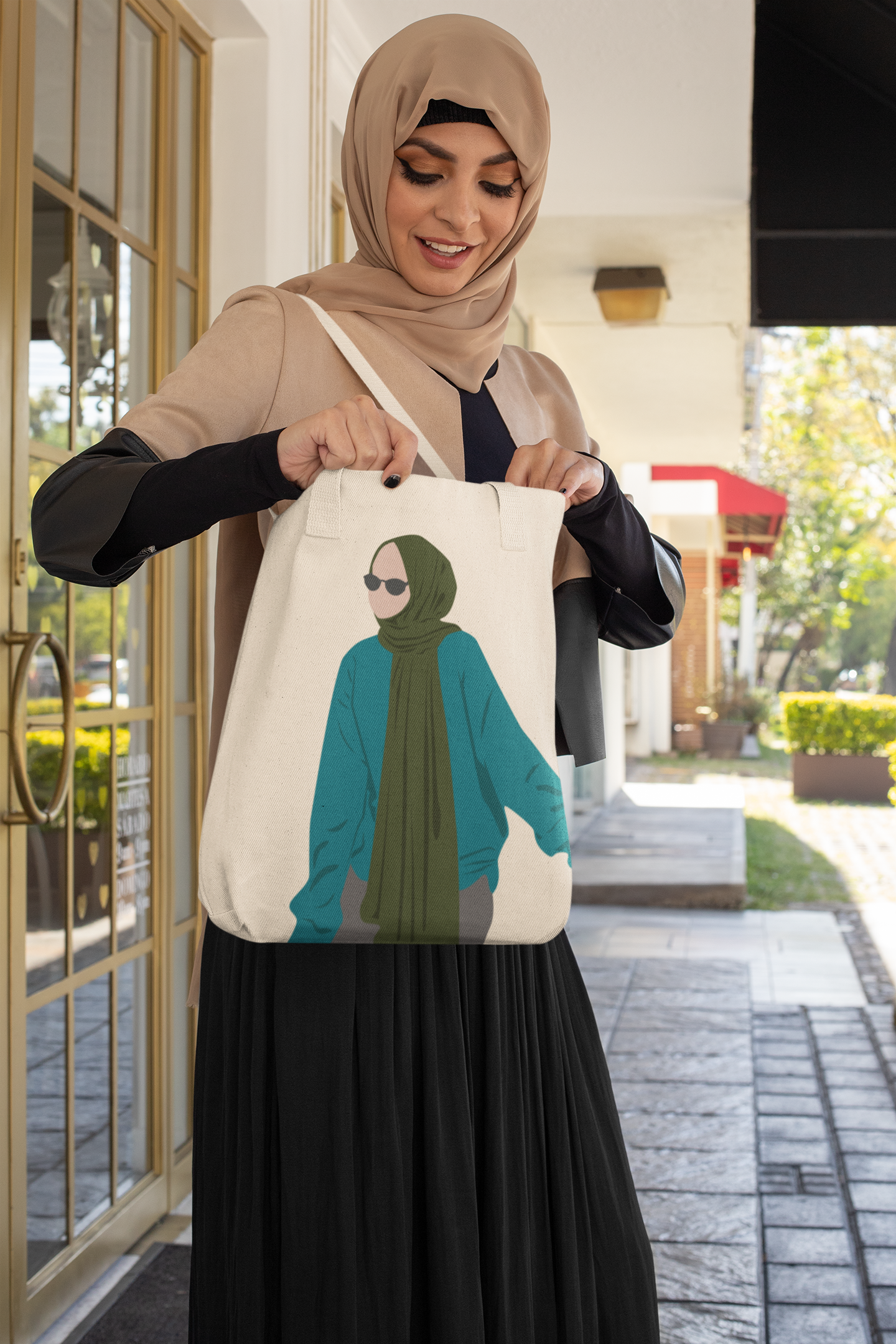 Urban Modesty Minimalist Hijabi Tote Bag - Blue