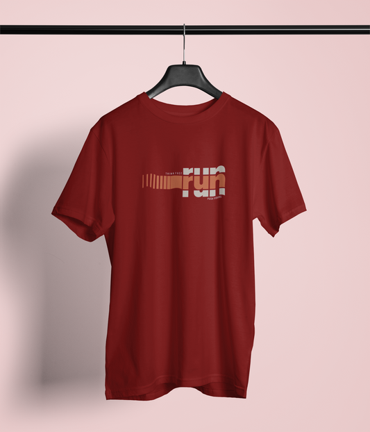"Think Fast, Run Faster" Athletic Graphic T-Shirt