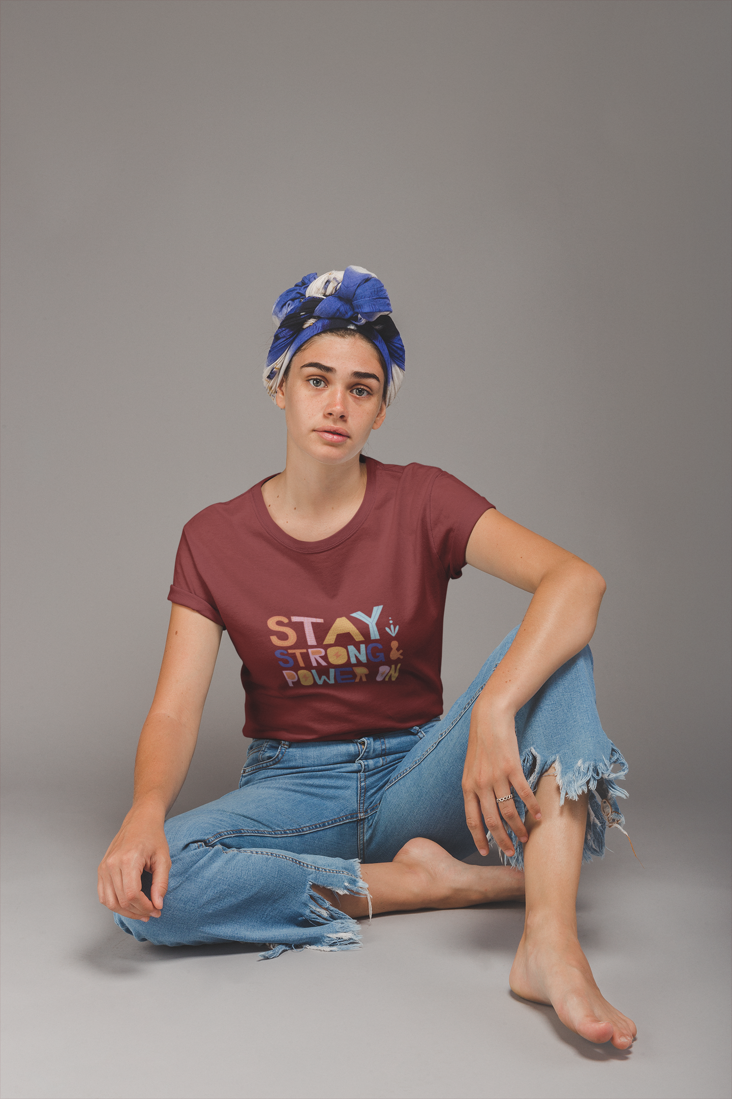 Stay Strong & Power On Tee  – Fuel Your Day with Positivity