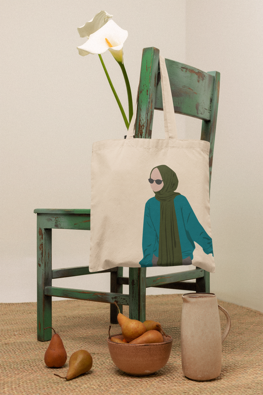 Urban Modesty Minimalist Hijabi Tote Bag - Blue