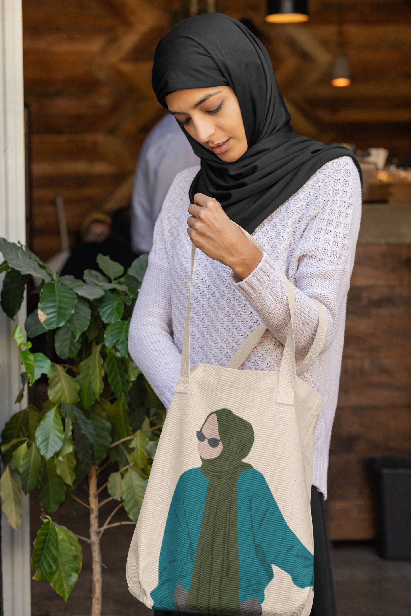 Urban Modesty Minimalist Hijabi Tote Bag - Blue