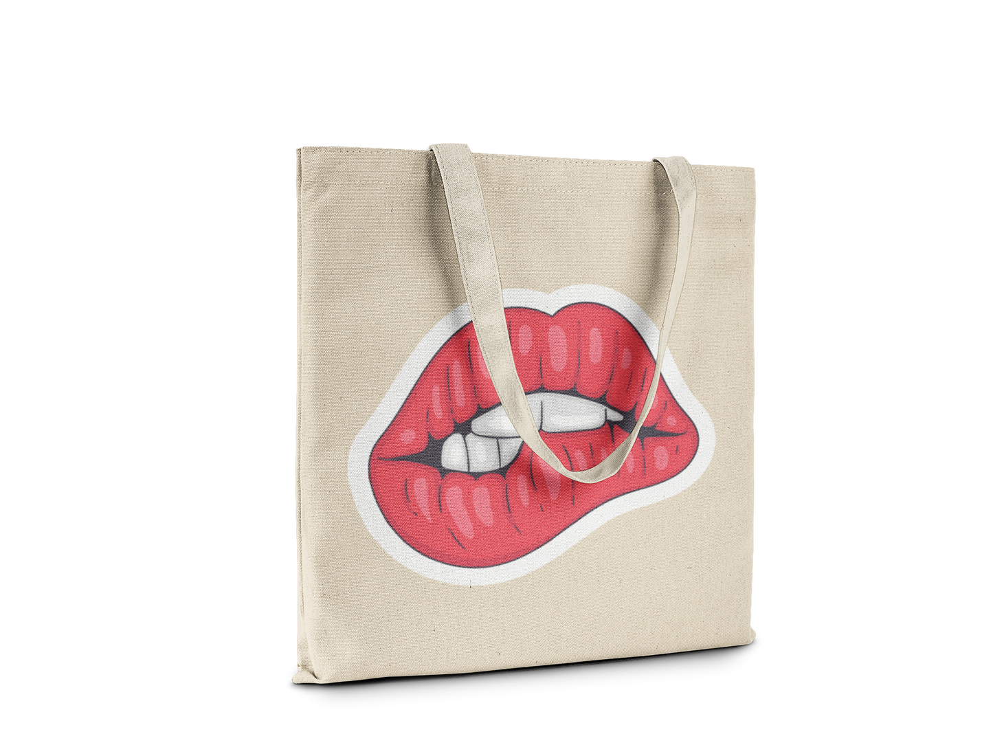 Pink Lips Pop Art Lips Tote Bag
