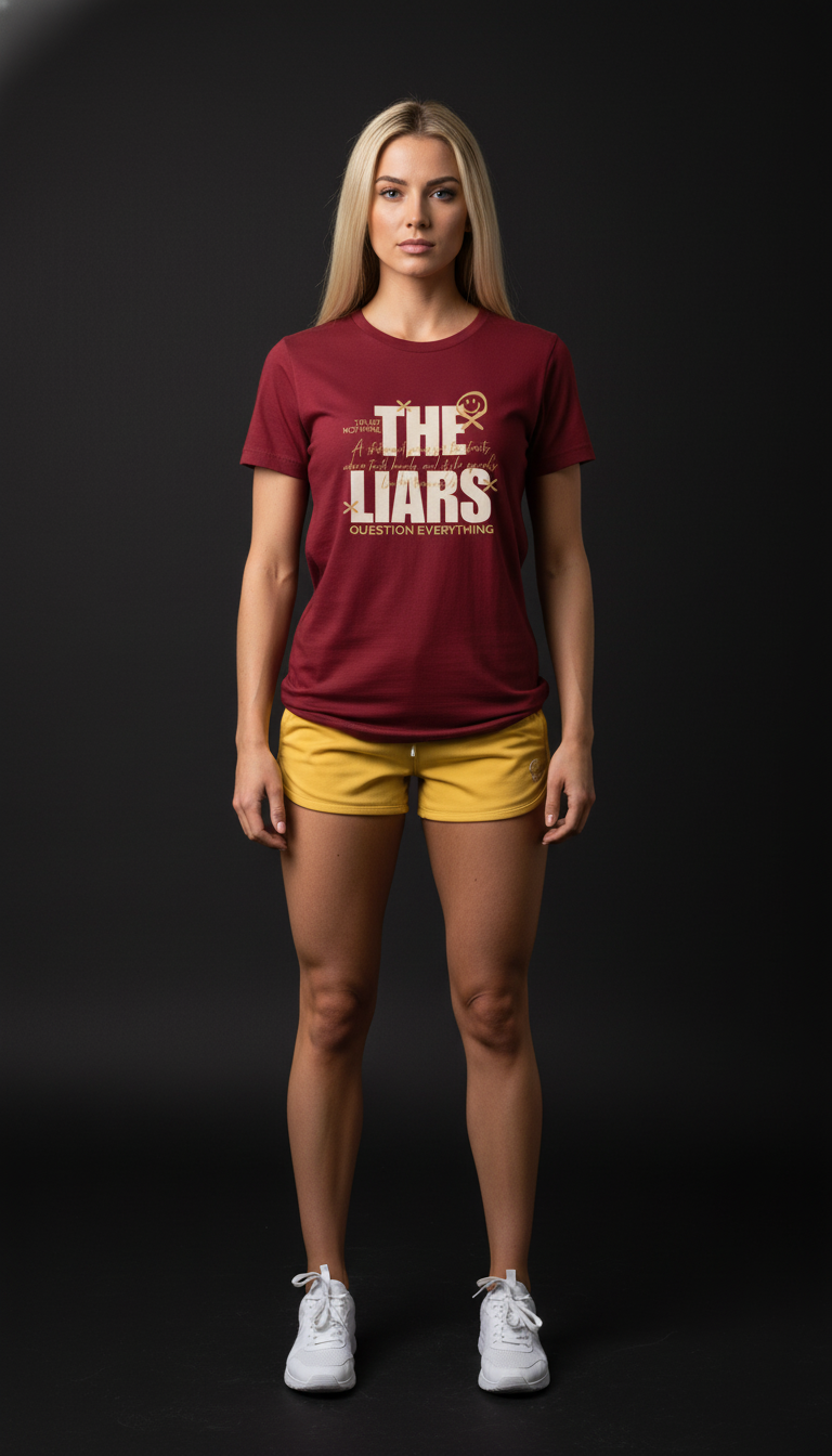 “THE LIARS – Trust Nothing, Question Everything” Black T-Shirt for Women