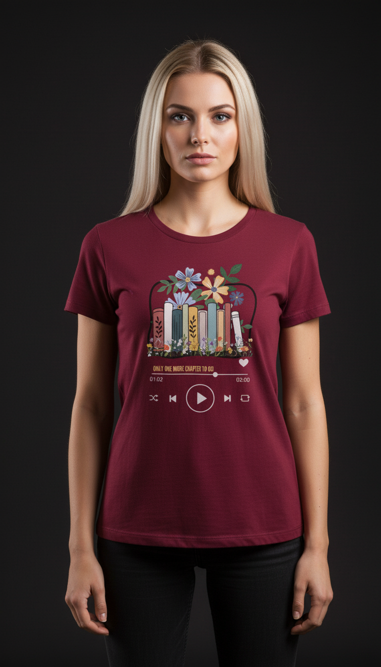 Book Lover Cotton T-Shirt for Women | Reading Graphic Tee