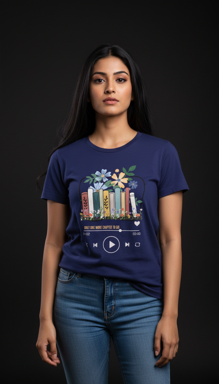 Book Lover Cotton T-Shirt for Women | Reading Graphic Tee