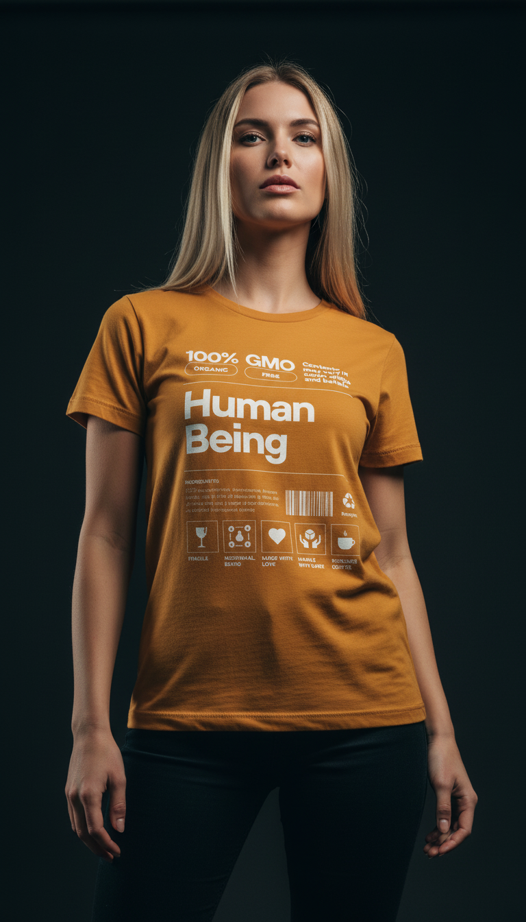 Human Being Cotton T-Shirt for Women | Statement Graphic Tee