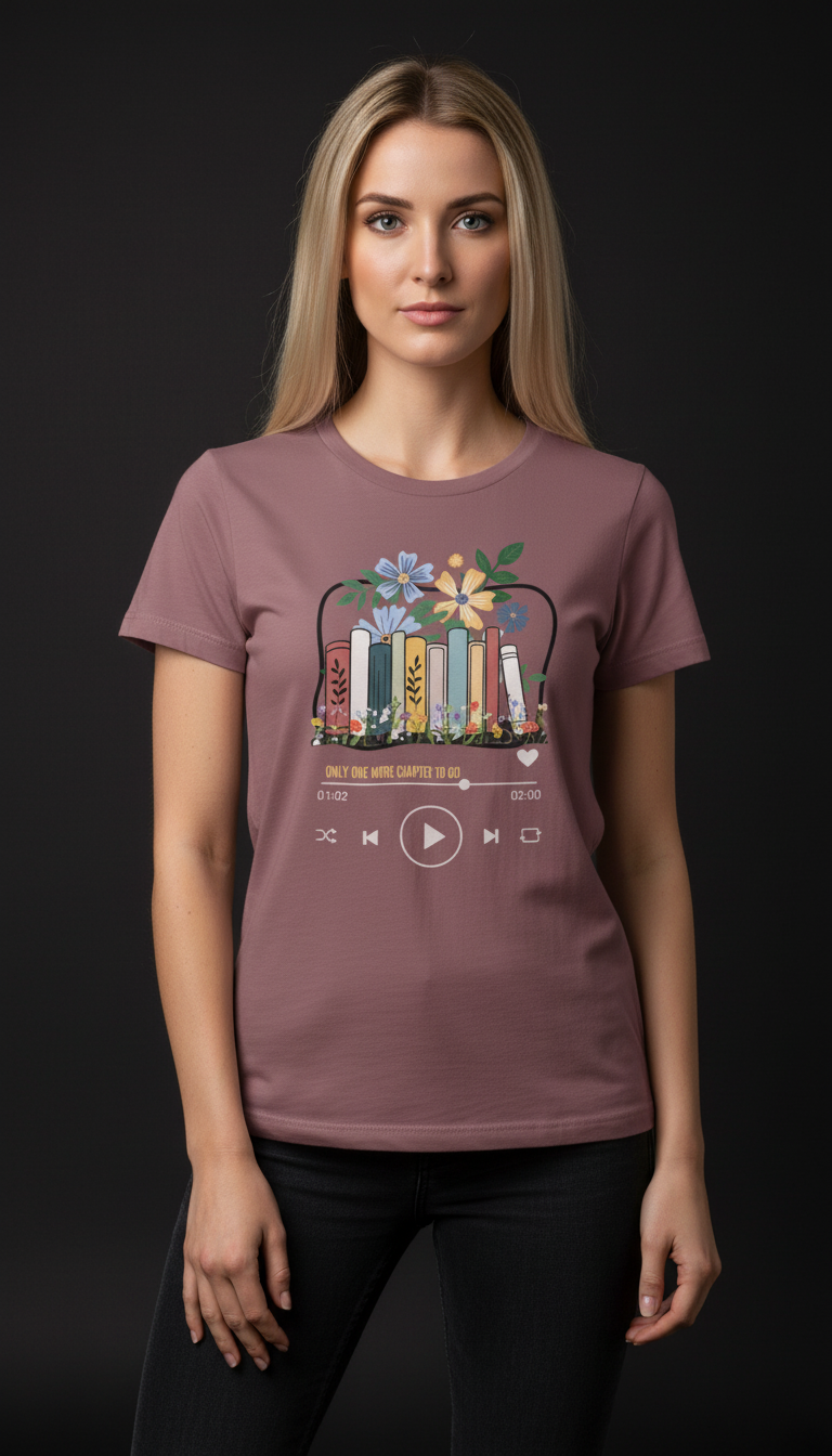 Book Lover Cotton T-Shirt for Women | Reading Graphic Tee