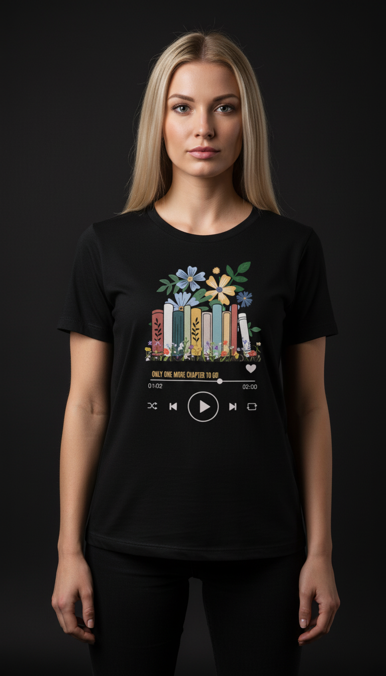 Book Lover Cotton T-Shirt for Women | Reading Graphic Tee
