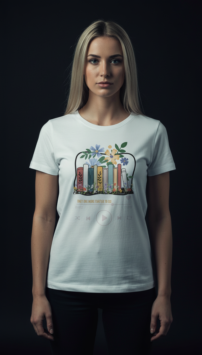 Book Lover Cotton T-Shirt for Women | Reading Graphic Tee