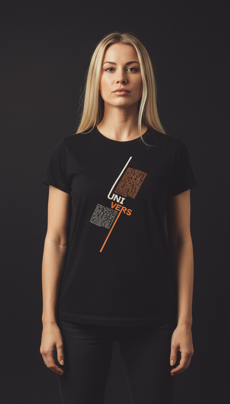 “UNIVERS” Minimal Graphic Mauve T-Shirt for Women – Modern Aesthetic Streetwear