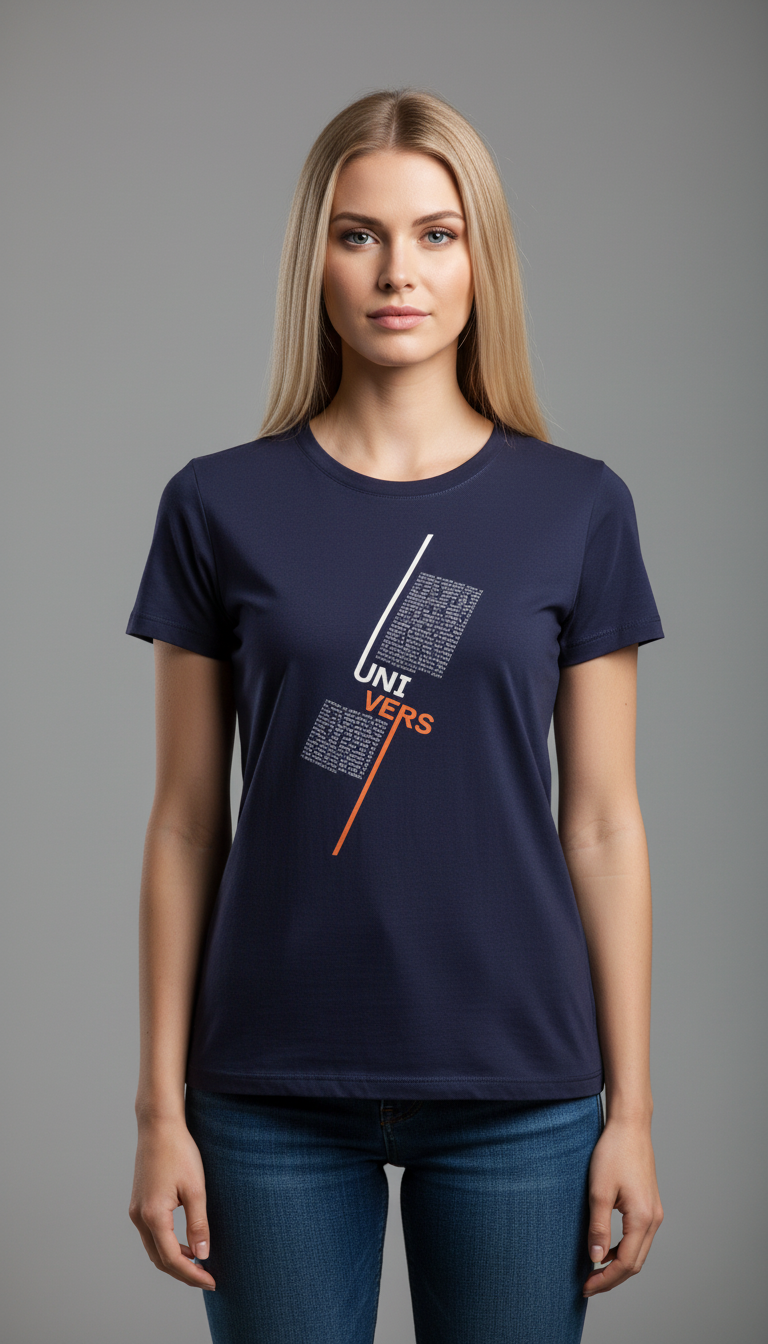 “UNIVERS” Minimal Graphic Mauve T-Shirt for Women – Modern Aesthetic Streetwear