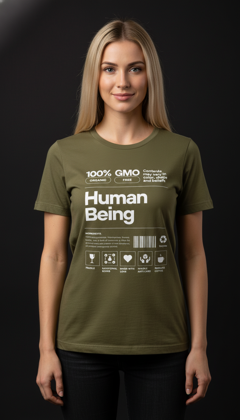 Human Being Cotton T-Shirt for Women | Statement Graphic Tee