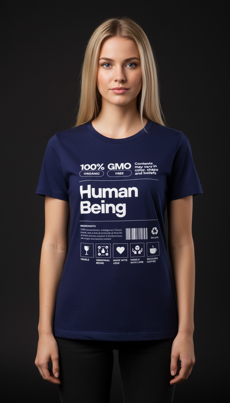 Human Being Cotton T-Shirt for Women | Statement Graphic Tee