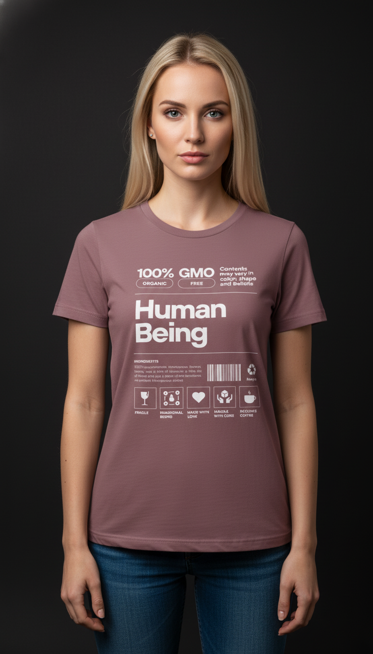 Human Being Cotton T-Shirt for Women | Statement Graphic Tee