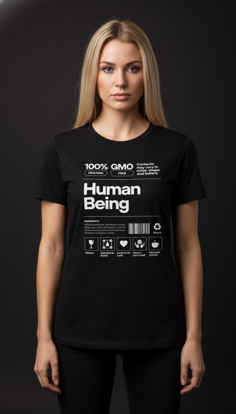 Human Being Cotton T-Shirt for Women | Statement Graphic Tee