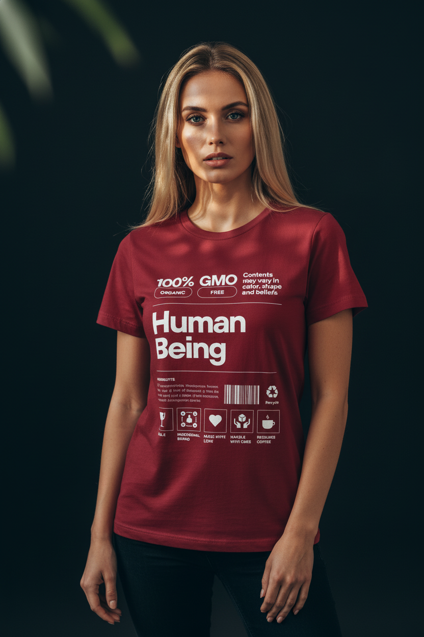Human Being Cotton T-Shirt for Women | Statement Graphic Tee