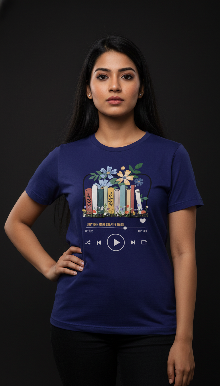 Book Lover Cotton T-Shirt for Women | Reading Graphic Tee
