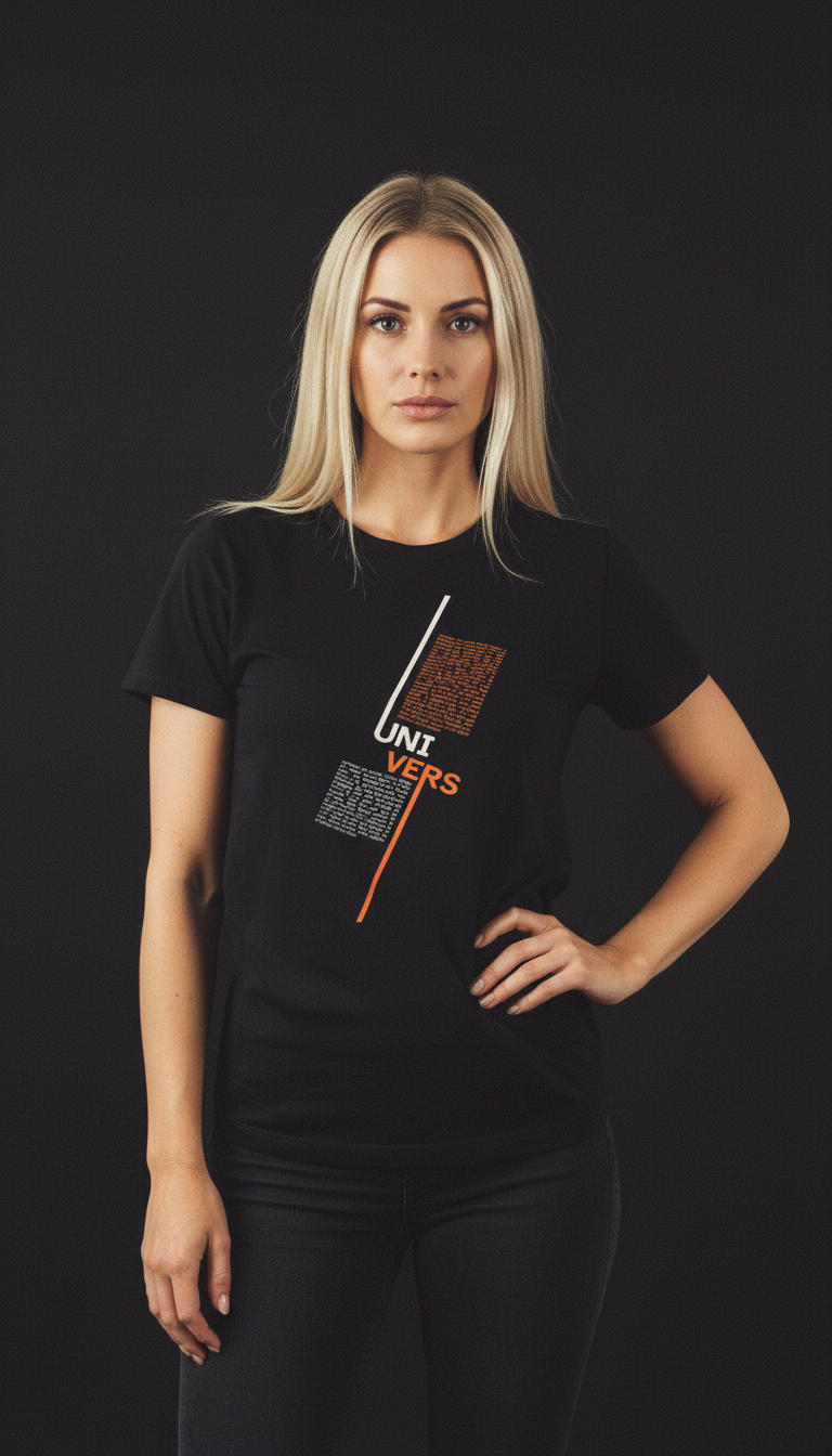 “UNIVERS” Minimal Graphic Mauve T-Shirt for Women – Modern Aesthetic Streetwear