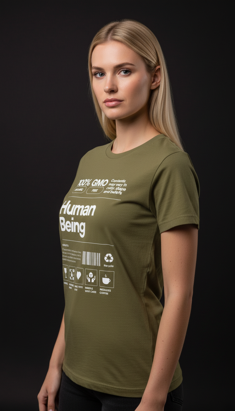 Human Being Cotton T-Shirt for Women | Statement Graphic Tee