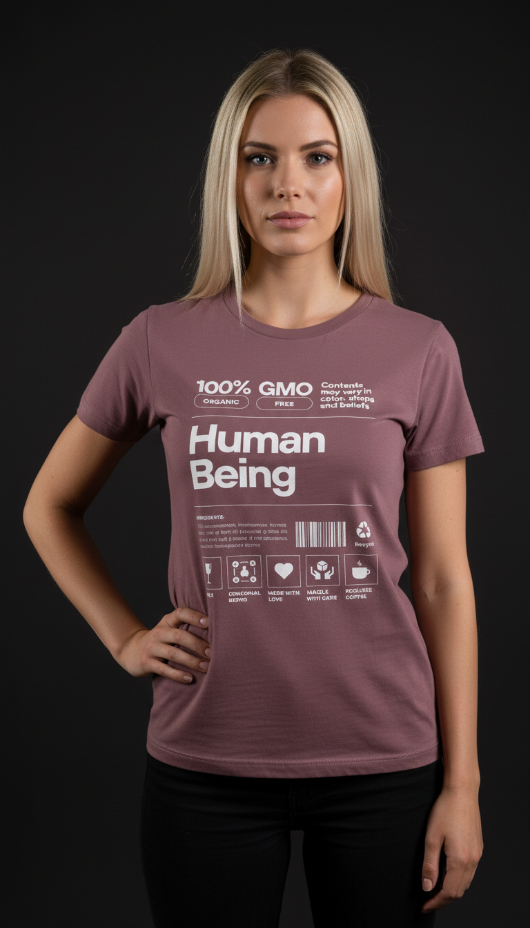 Human Being Cotton T-Shirt for Women | Statement Graphic Tee