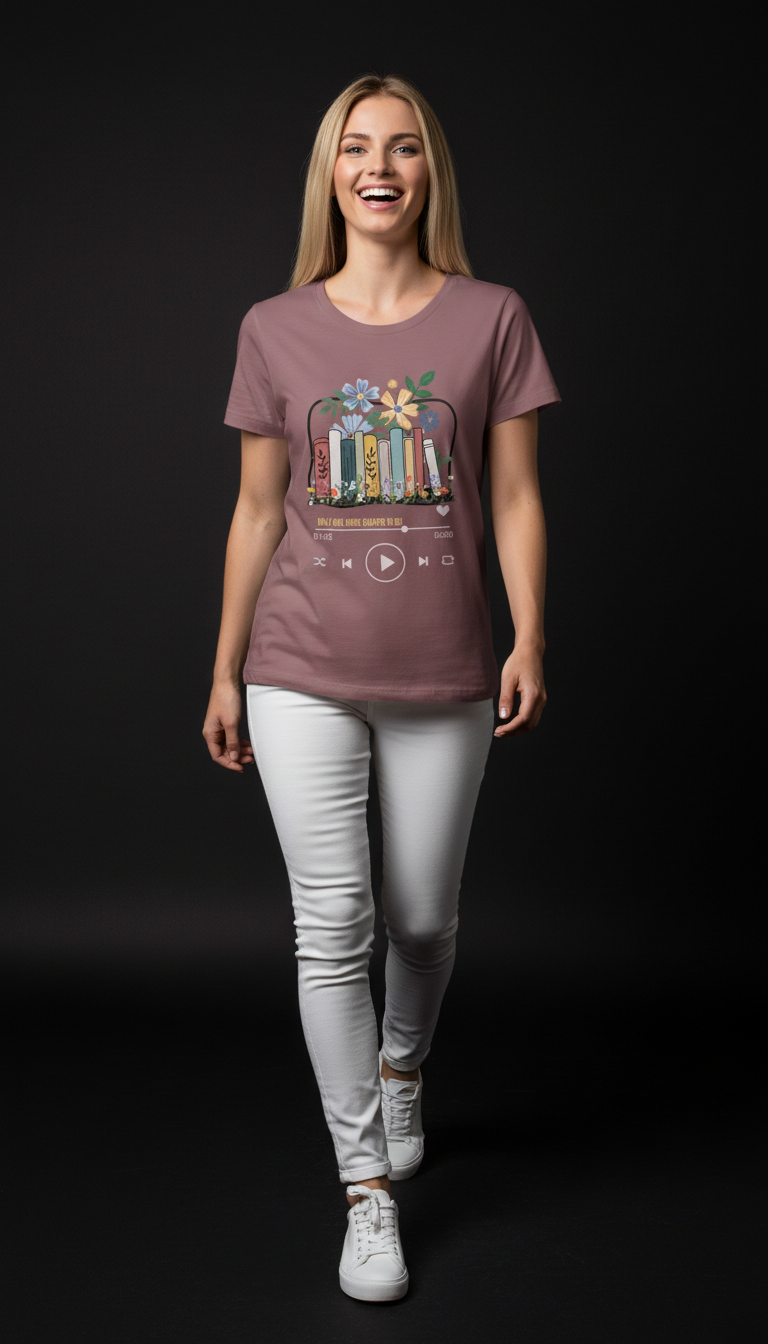 “Only One More Chapter” Book Lover Graphic Maroon T-Shirt for Women